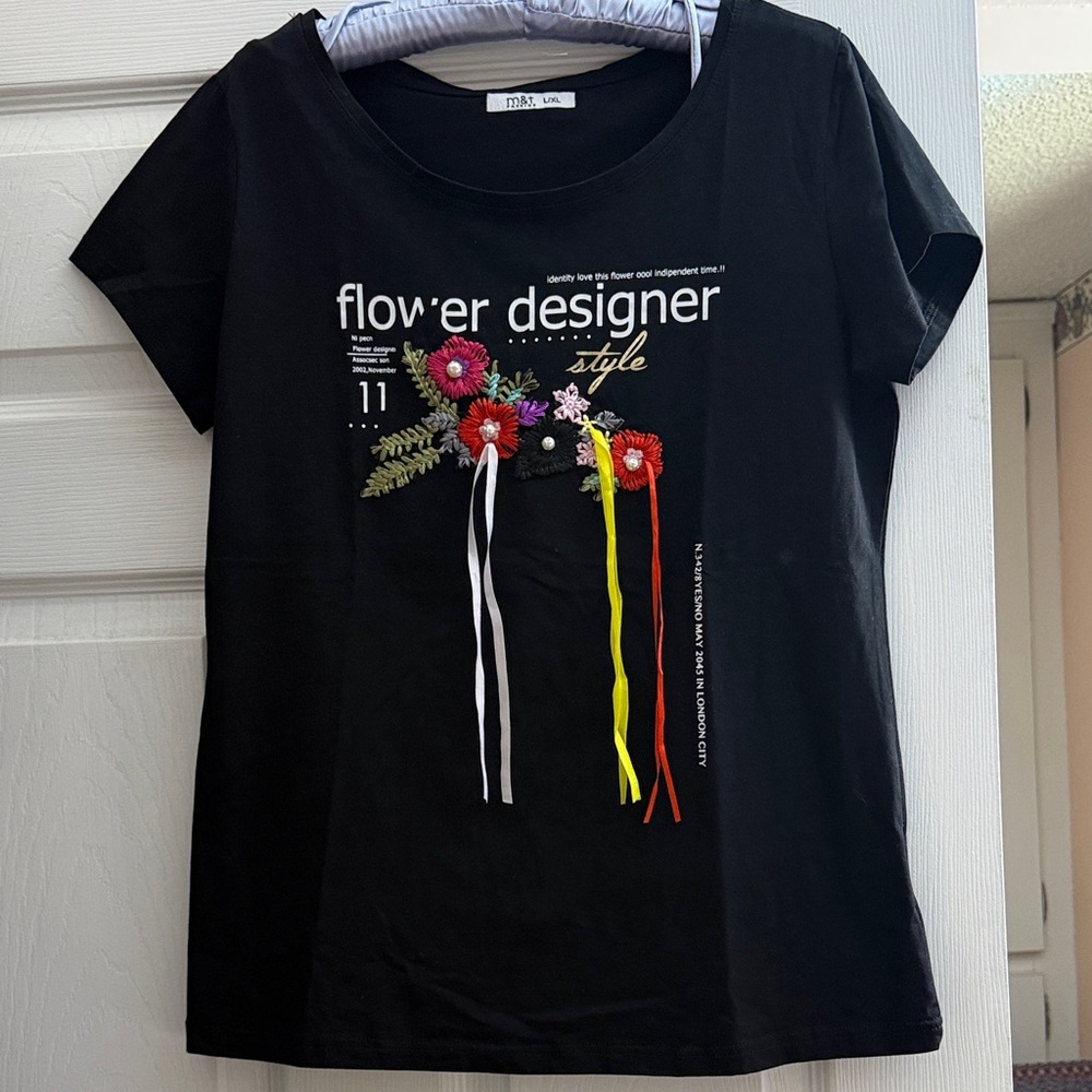 Black Floral Graphic T-Shirt